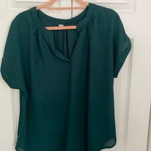Green short sleeve blouse